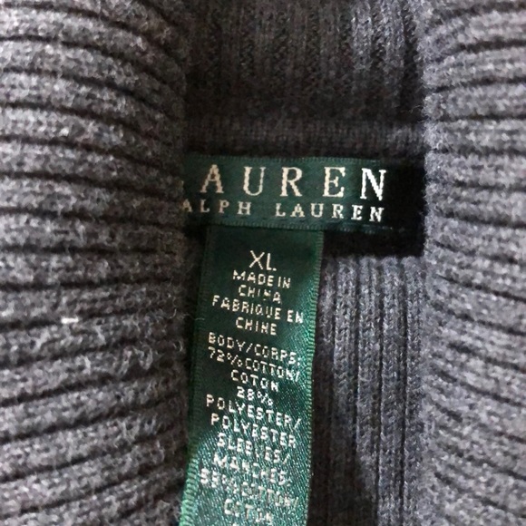 Ralph Lauren women’s XL gray striped knit sweater - Picture 3 of 4